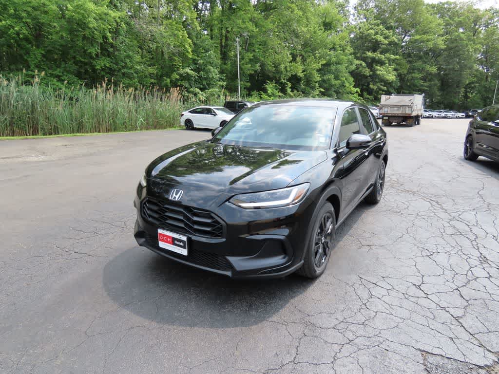 2027 Honda HR-V Sport in Crystal Black Pearl — front three-quarter view