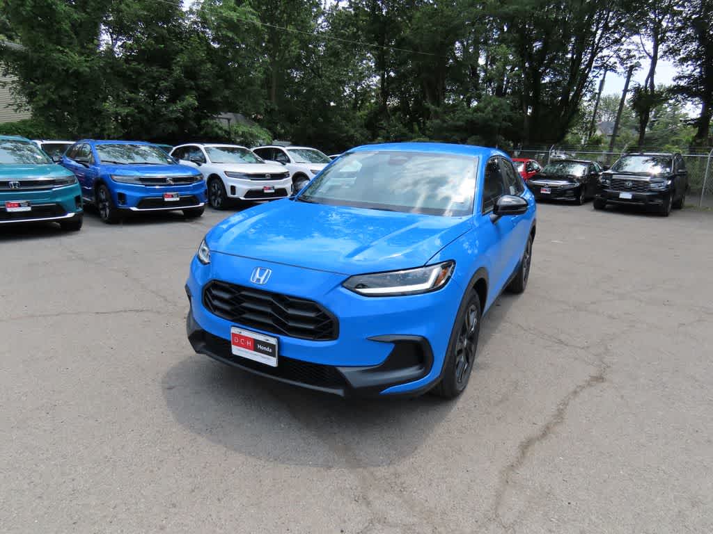 2027 Honda HR-V Sport in Boost Blue Pearl — front three-quarter view
