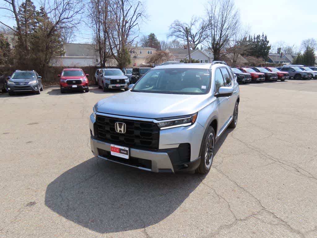 2026 Honda Pilot Touring S in Solar Silver Metallic — front three-quarter view